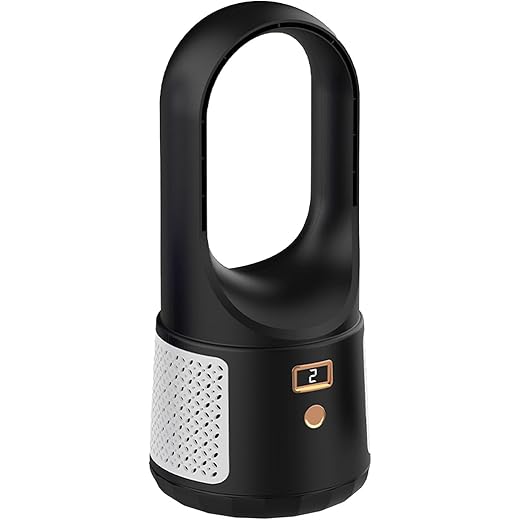 Zudoo Tower Fan LED Display USB Charge Floor Standing Fan Bl