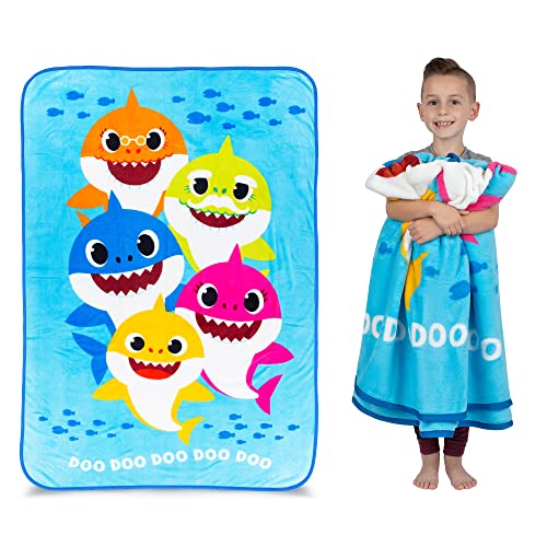 Franco Kids Bedding Super Soft Plush Micro Raschel Blanket 62 in x 90 in Baby Shark