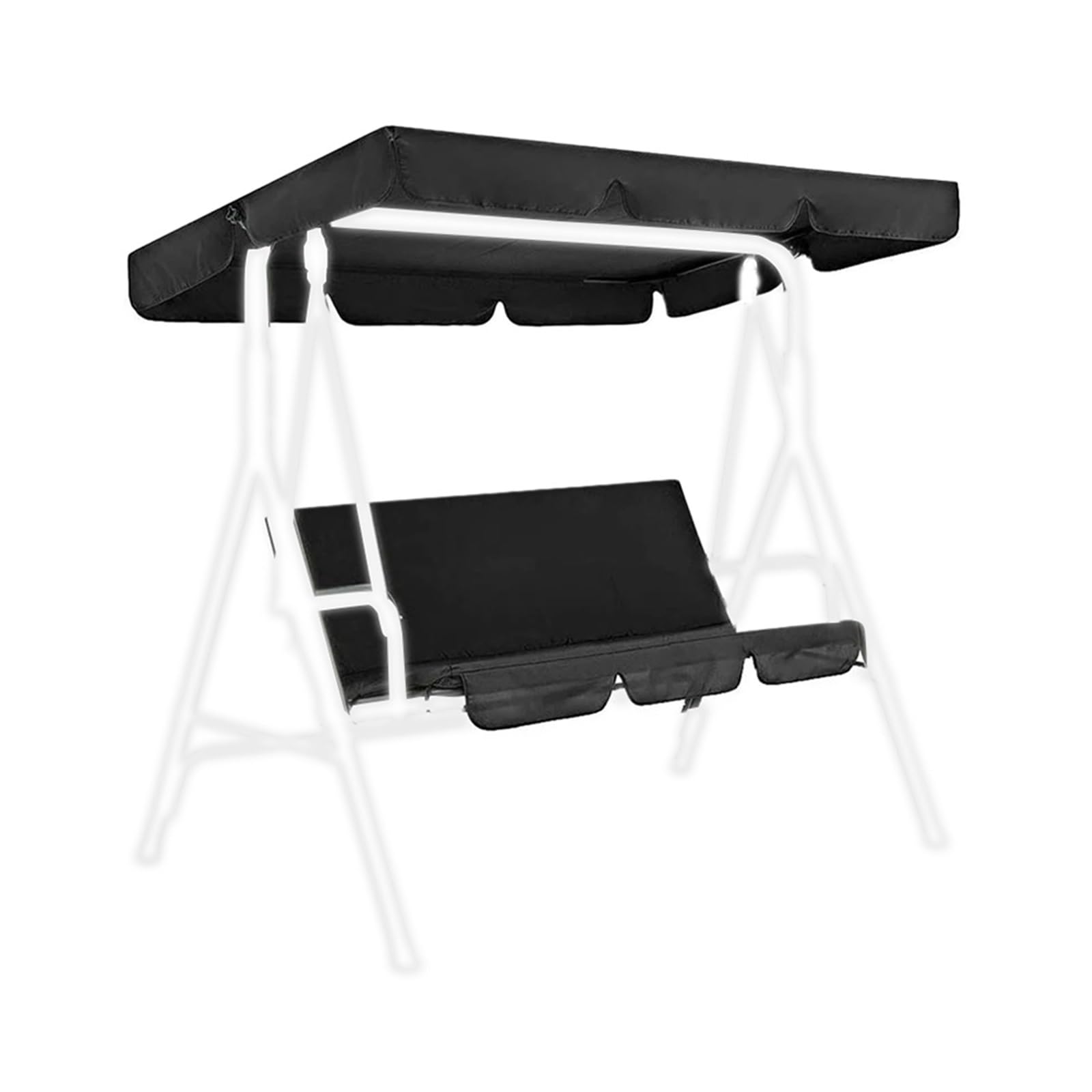 Swing Chair Canopy Replacement 190T Waterproof Garden Swing Canopy 190*132*15cm & Seat Cover 150*150*10cm Set Tool Accessories(Color 2)