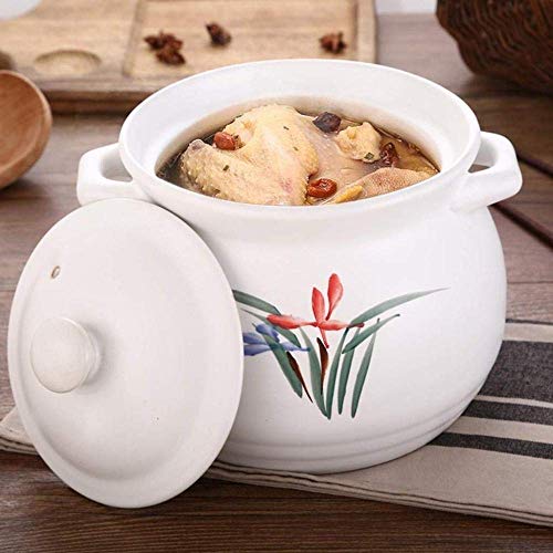 Casseruola in terracotta da 4,8 l, antiaderente in ceramica per una distribuzione uniforme del calore, ideale per cuocere, arrostire e servire, essenziale da cucina durevole