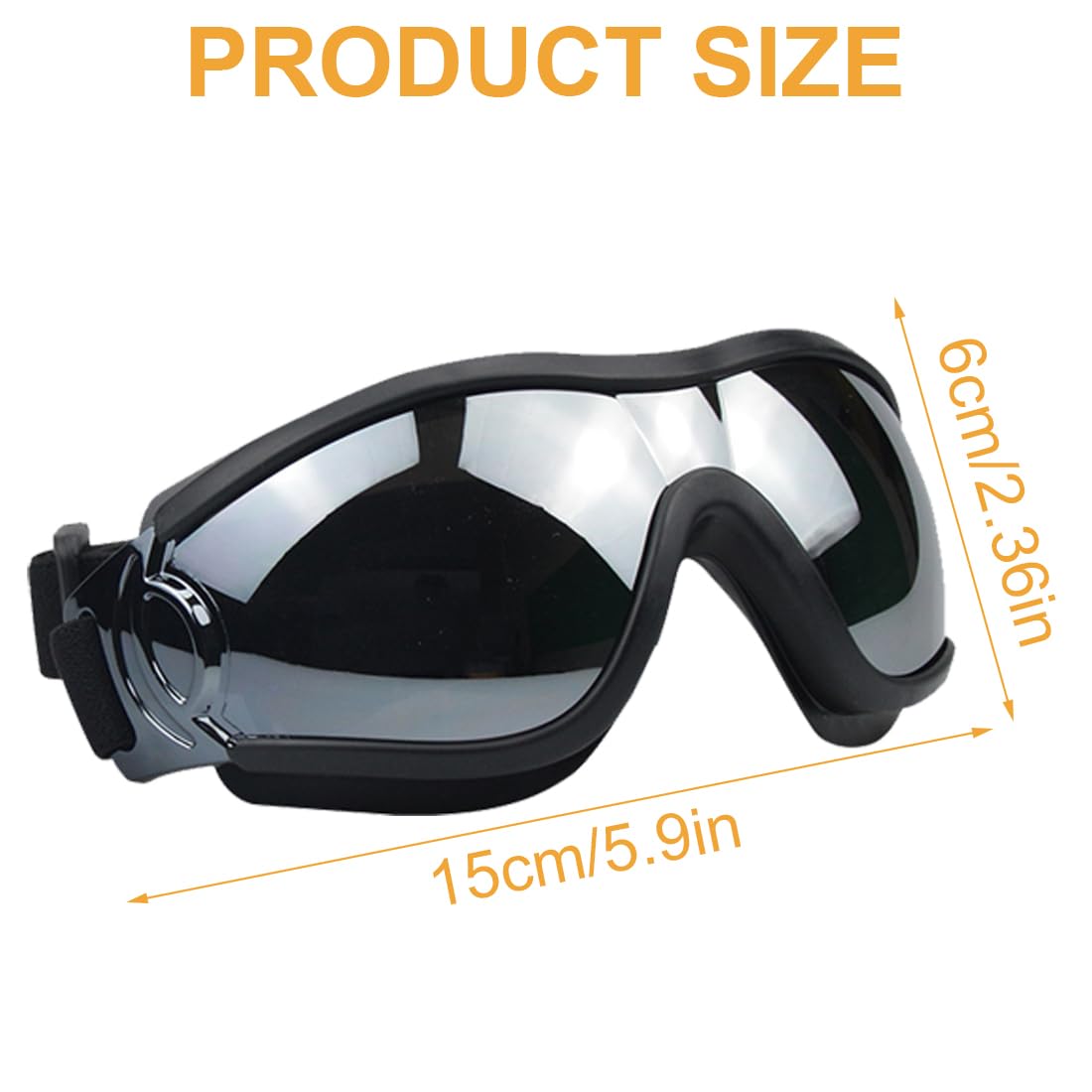 Occhiali per Cani Impermeabili con Protezione UV e Fascia Elastica Regolabile per Cani di Taglia Medio-Grande