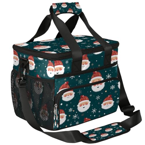 Insulated Picnic Backpack Lunch Box for Women Men Picnic Basket Tote Lunch Bag Picnic Bag Portable Lunch Bags for Picnic, Beach, Work, Trip,Office, Camp Xmas Santa Claus Snow