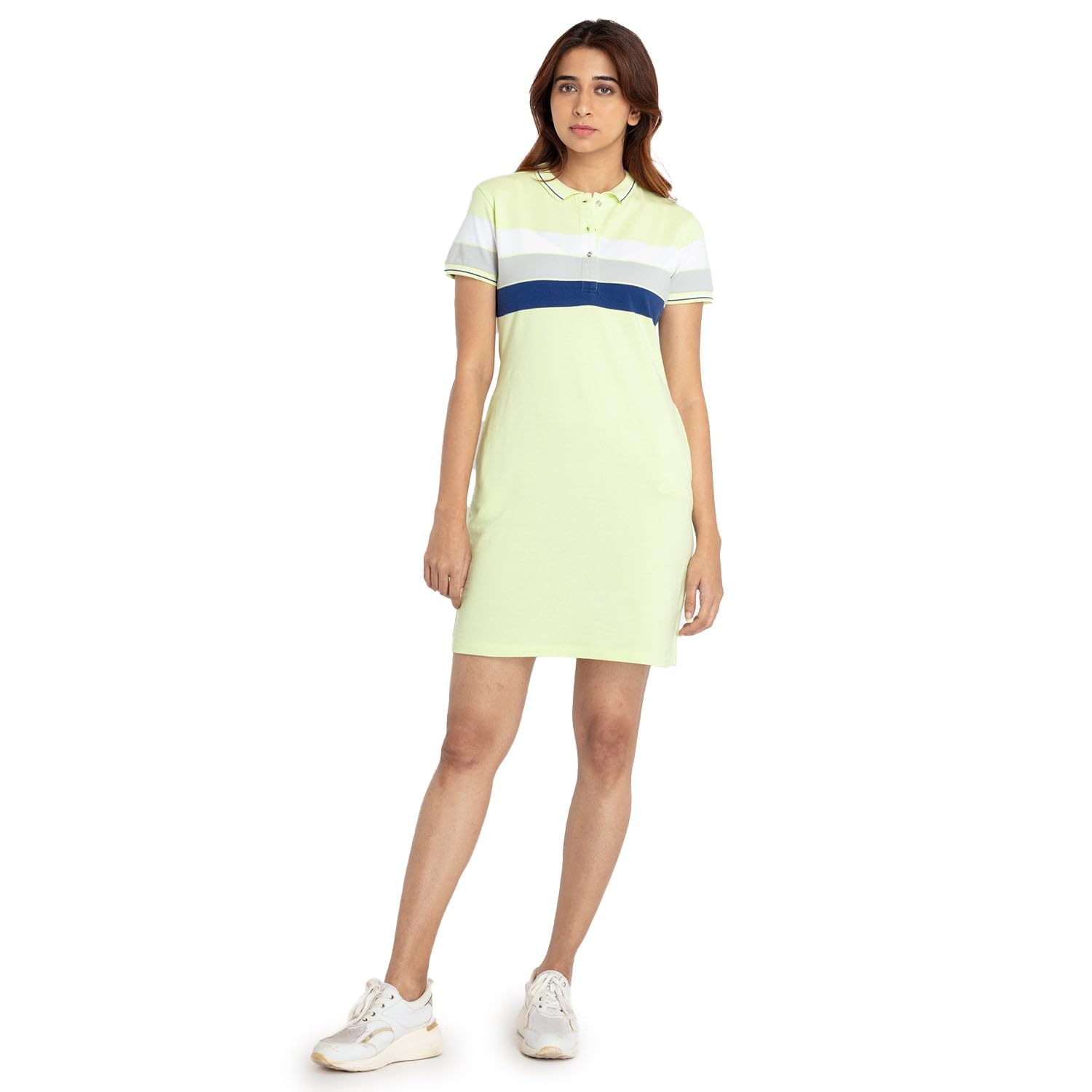 Womens Bodycon Striped Polo Dress