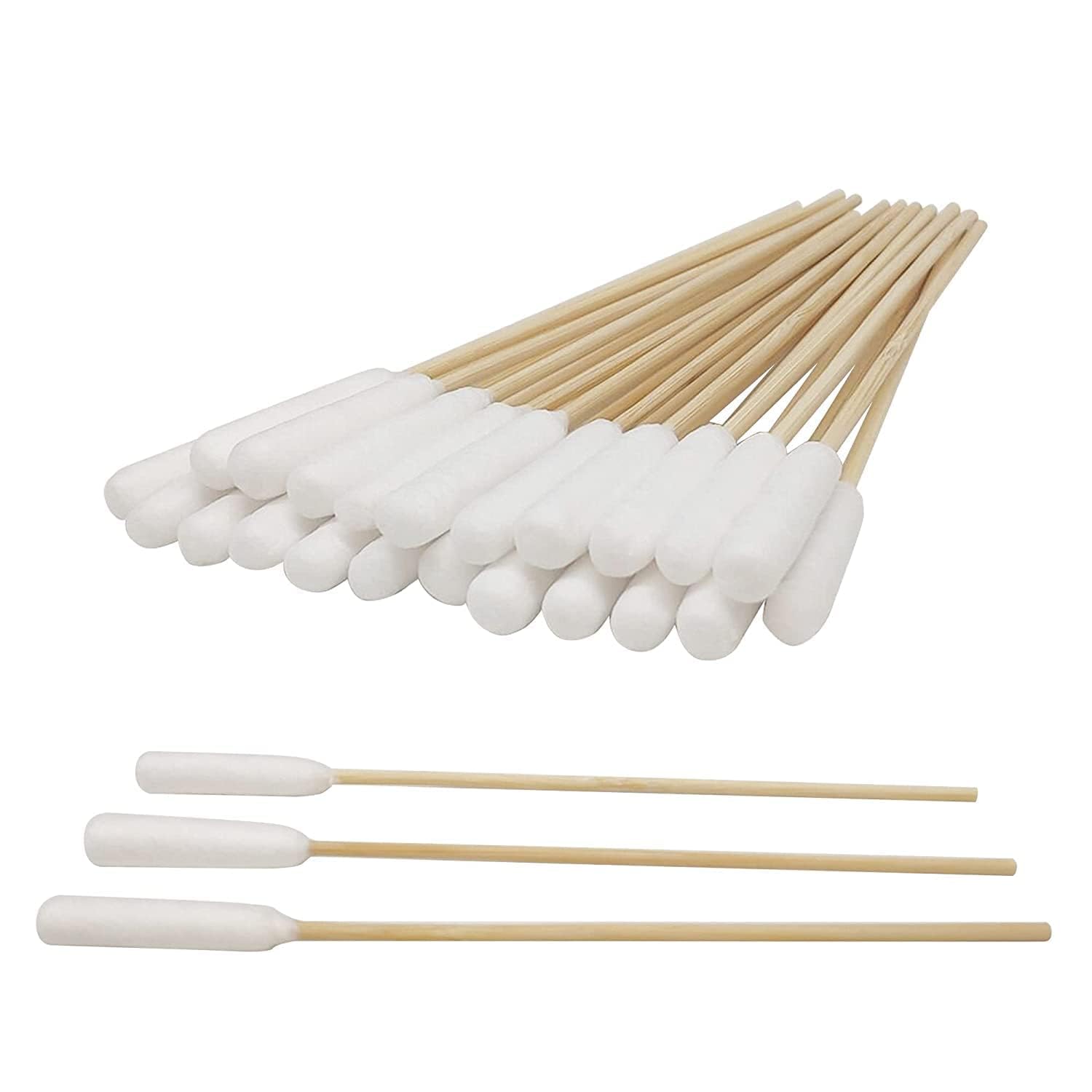Lonimia Dogs Ear Cleaning Swabs, Cotton Buds for Dogs, 200 Pcs Wooden Cotton Swab Long Design Soft Gentle Practical Portable Cleaning Tool, Suitable for Pets Including Cats, Rabbits, Etc