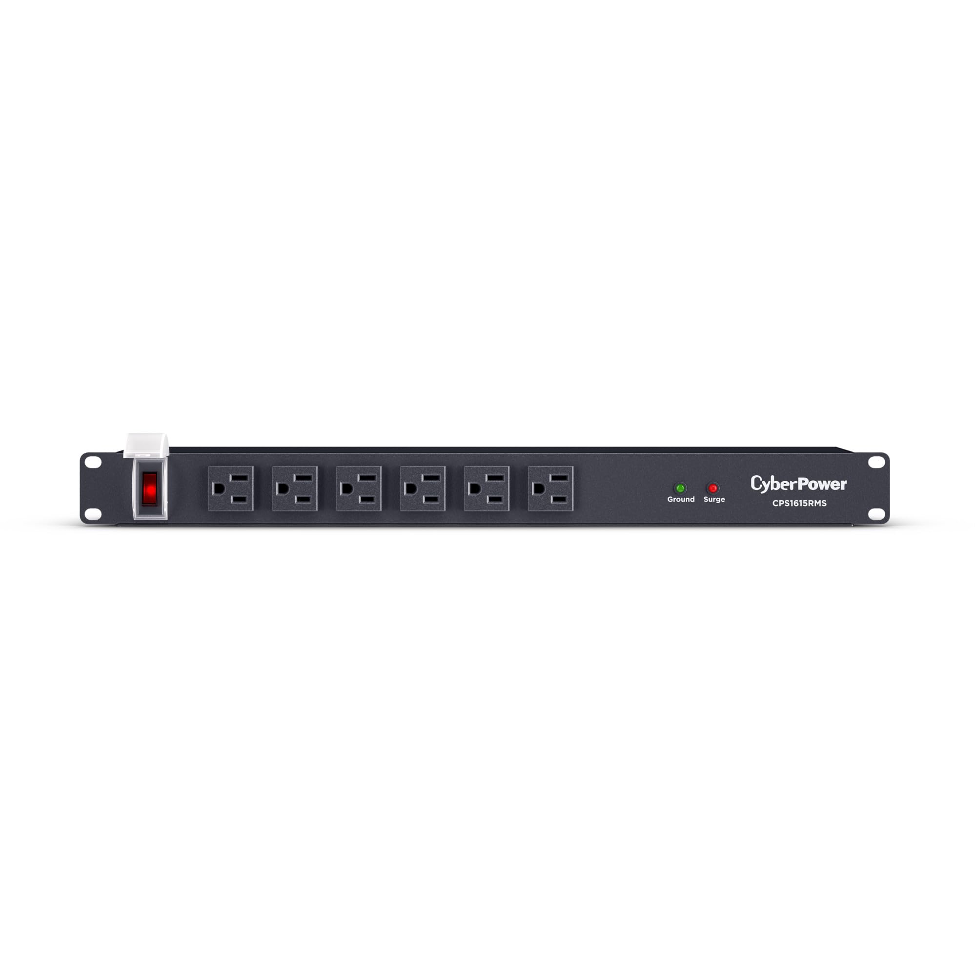 CyberPower CPS1615RMS Surge Protector, 125V/15A, 1800 Joules, 16 Outlets, 6ft Power Cord, 1U Rackmount, UL Listed