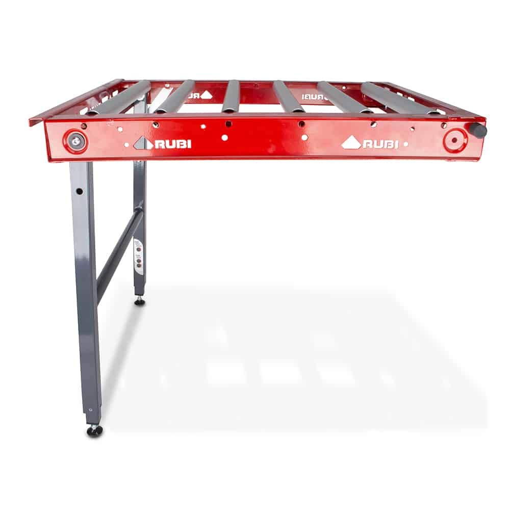 Roller Table Extension for DU/DC/DCX/DS/DX Tile Cutters – Adjustable Foldable Legs, Heavy Duty Work Surface, 26 9/16"x22 5/8", 154lb Capacity, Ideal