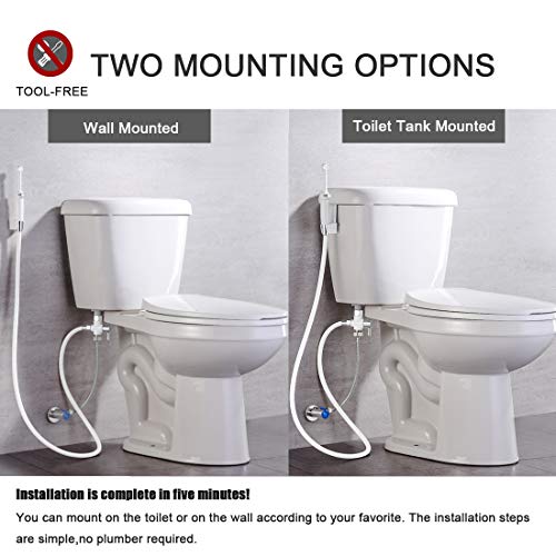 Cloth Diaper Sprayer for Toilet, Uvish Handheld Bidet Sprayer for Toilet Water Sprayer, Premium Solid Brass Matte Black Bathroom Bidet Spray Toilet Jet Spray-Easy to Install with Complete Accessories