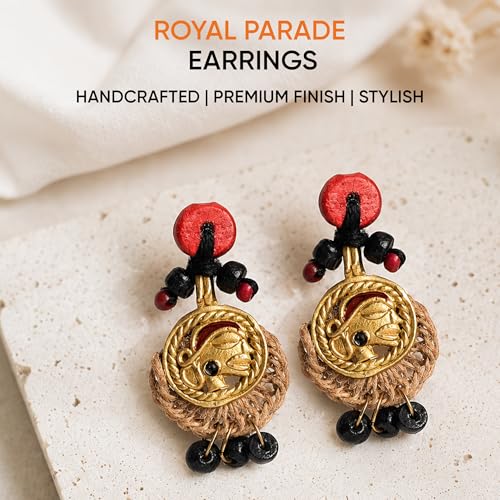 Image of Handcrafted Tribal & Dhokra Art Earrings Collection for Women - Royal Boho Statement Designs in Brass, Wooden, Beaded & Geometric Styles