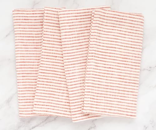 Servilletas de tela rojas de lino 18x18 en pack de 4 miniatura 3