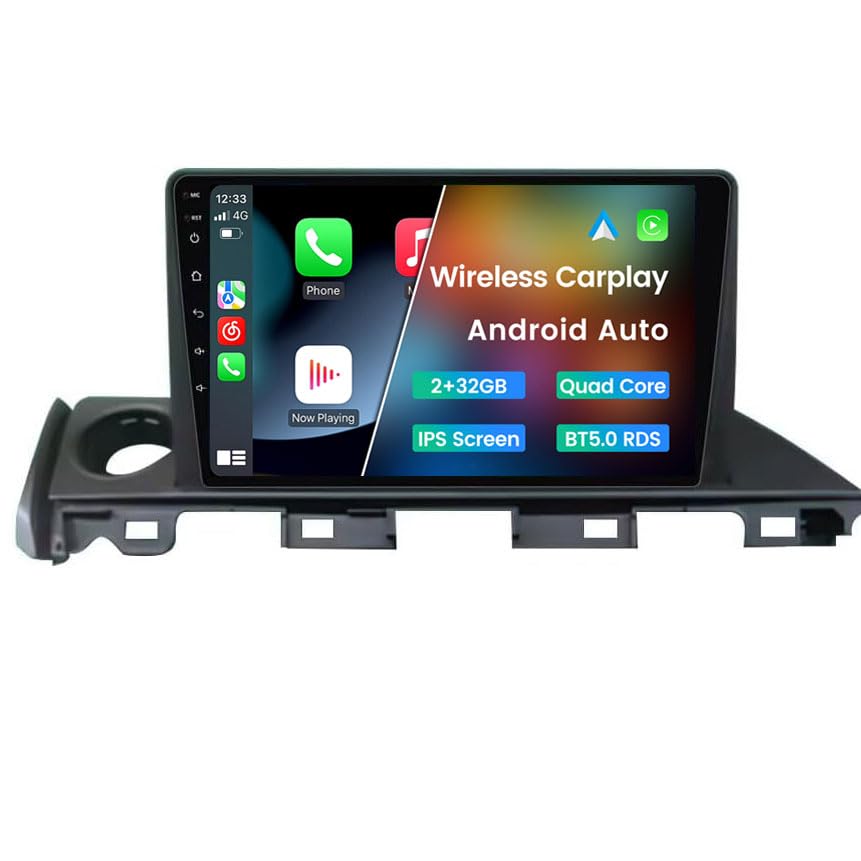 Android 13 Car Stereo Radio for Mazda 6 2016-2018, Biorunn 9 Inch GPS Wireless Wired Car-Play Android Auto IPS Touch Screen Navi WiFi FM RDS Head Unit 2GB RAM 32GB ROM