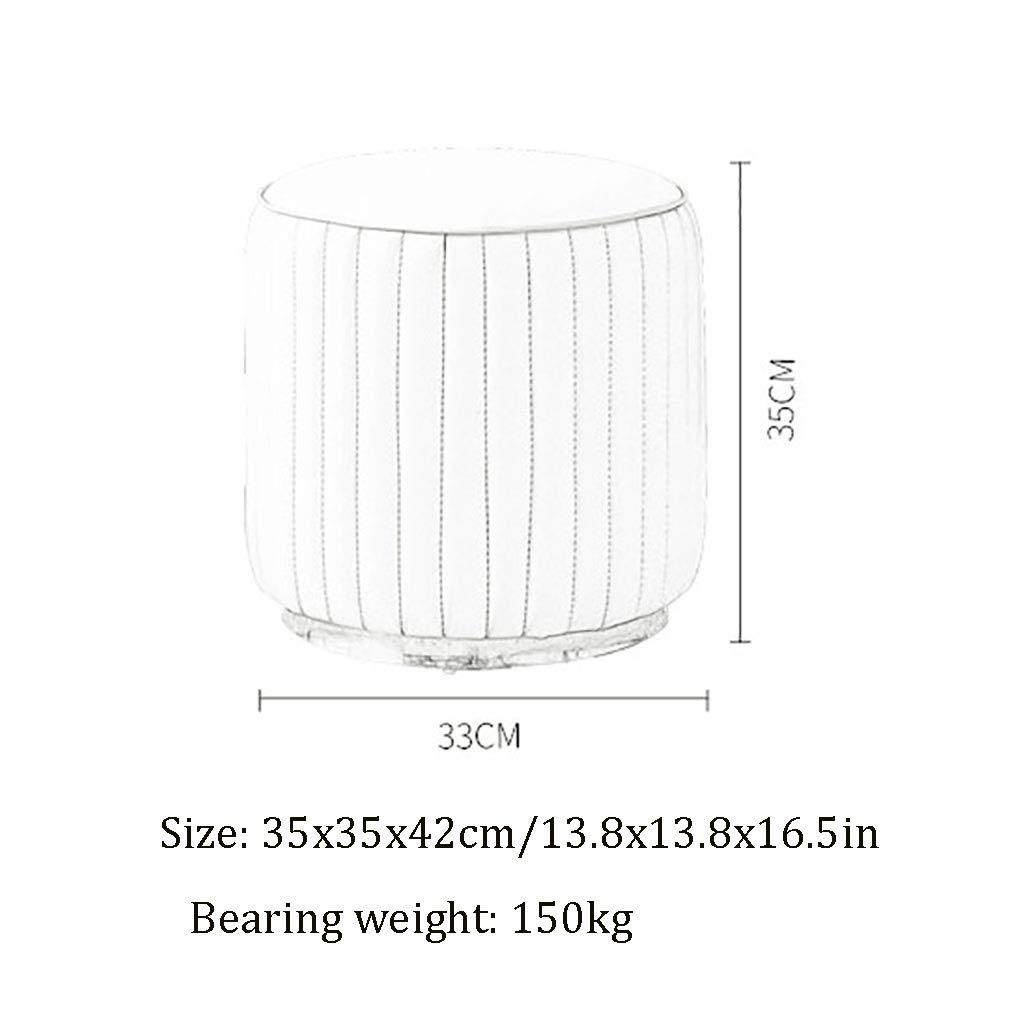 Puf Niskie stołki Creative Solid Wood Podnóżek Wyściełany Skórzany Podnóżek Salon Sypialnia Krzesło Do Makijażu Stołek Zmiana Buty (Kolor: Szary, Rozmiar: 35x3