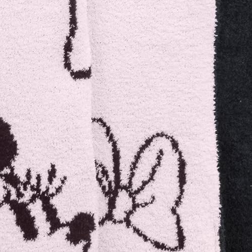 Image of Jay Franco Disney Minnie Mouse Feather Knit Fluffy Throw Blanket for Girls - Light Pink Bows Fuzzy Blanket Measures 50 x 60 inch | Super Soft Lightweight Bedding