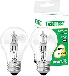Kit 2 Lâmpada Halógena A55 100W E27 127V 2700K Taschibra