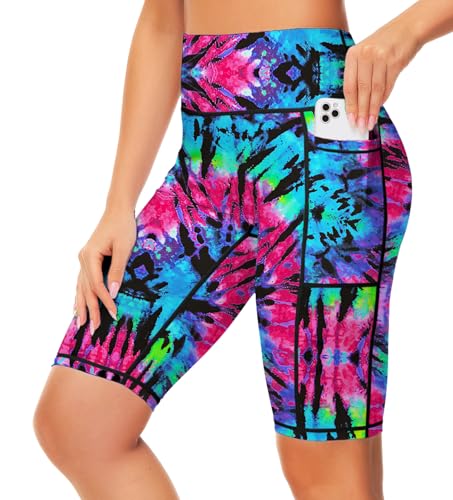 Image of AOBUTE Womens 9 inch /10 inch /11 inch Long Swim Board Shorts High Waisted UPF 50+ Biker Shorts with Pockets