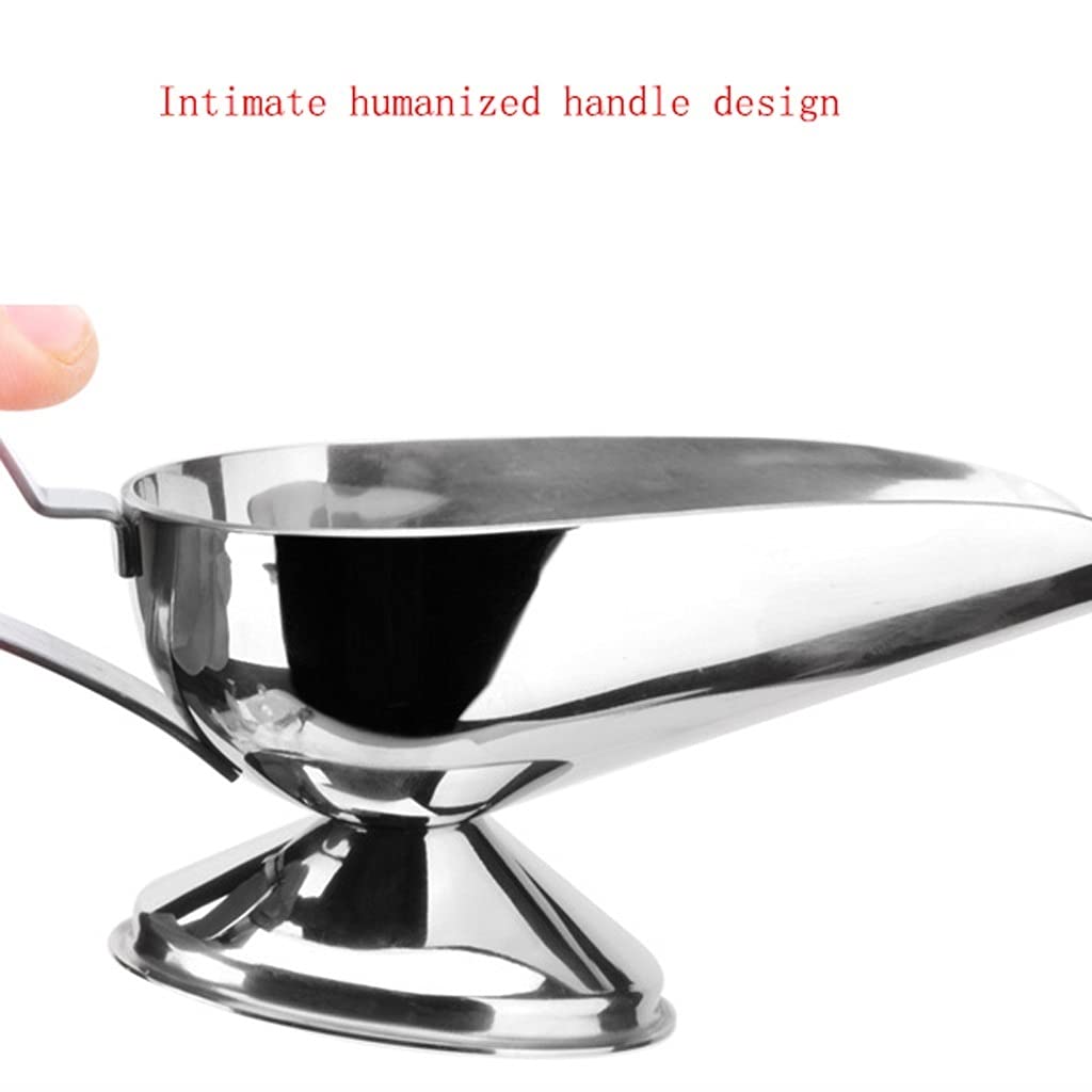 Sauciere Edelstahl Sauciere Topf Edelstahl Sauciere Ergonomischer Griff und Großes Tropfsicheres Spray 2 Stück Soßenbehälter