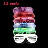 Mosie EL Leuchten Brille LED Leucht Partybrille 12er Pack Blinkend mit Farbwechsel Party Kostüm Disco Ball Clubs Geburtstagsfeiern Feste Festivals Kinder Spielzeug