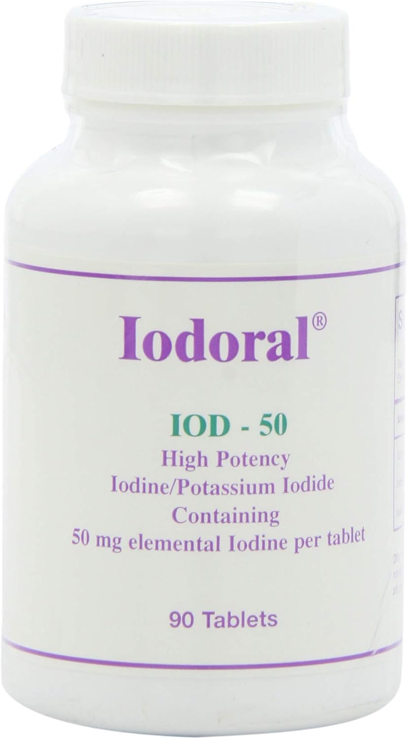Optimox - Iodoral IOD-50, High Potency Thyroid Support with Iodine, Iodide, and Potassium, 90 Tablets