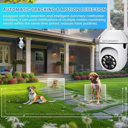 Image of securinnov 4MP WiFi Mini PTZ Home Security Camera | Full HD 1080P | Color Night Vision | Motion Detection | Two-Way Audio | Wireless CCTV Camera for Home Outdoor with Mobile App V380 Pro (Mini PTZ)