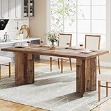 Tribesigns 63-inch Dining Table for 4-6, Farmhouse Kitchen Table with Large Tabletop, Rectangular Dinner Eating Table for Dining Room, Living Room, Kitchen, Distressed Brown