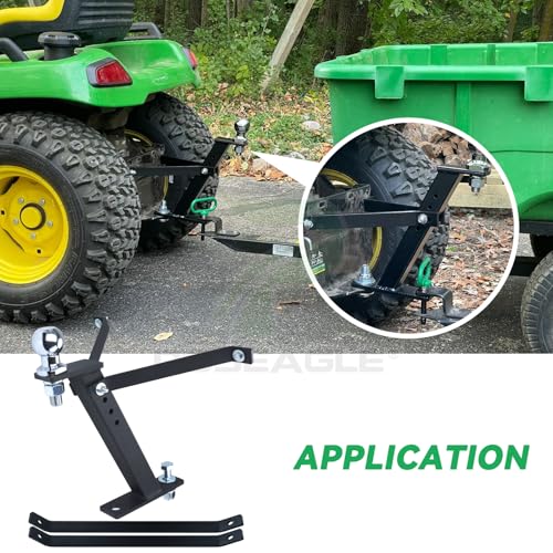 Image of [Upgraded] Lawn Mower Trailer Towing Hitch, 1-7 /8-Inch Diameter | Include Chrome Trailer Hitch Ball, 2,000 lbs, 3 /4 x 2-Inch Shank, for John Deere Cub Cadet Husqvarna Mowers