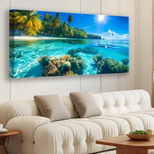 Toile murale grand format paysage insulaire tableau moderne salon bureau