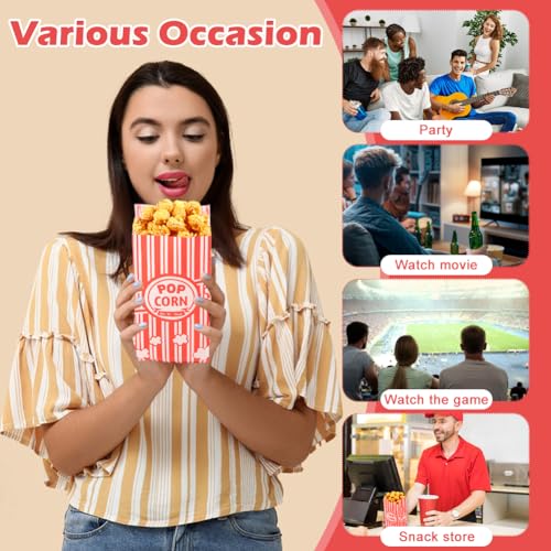 Image of 202 Pcs Popcorn Bags with Popcorn Scoop and Salt Shaker, 1 Oz Small Vintage Individual Servings Popcorn Container PopCorn Bags Bulk for Popcorn Machine Supplies Party Movie Night Theater(size:202pcs)
