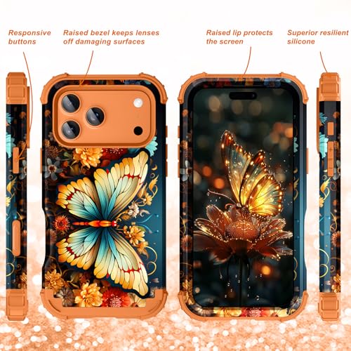Hocase Heavy Duty Case for iPhone 17 Pro Max, Butterfly in Orange by Hocase - Used condition - Image 5