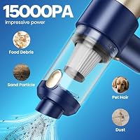 Mecanto Car Vacuum Handheld Vacuum Cleaner, 15000PA Suction, Mini Vacuums with Air Duster and Blower, Portable Hand Held Vacuum for Car, House, Crumbs, Hair (Blue) — image 2