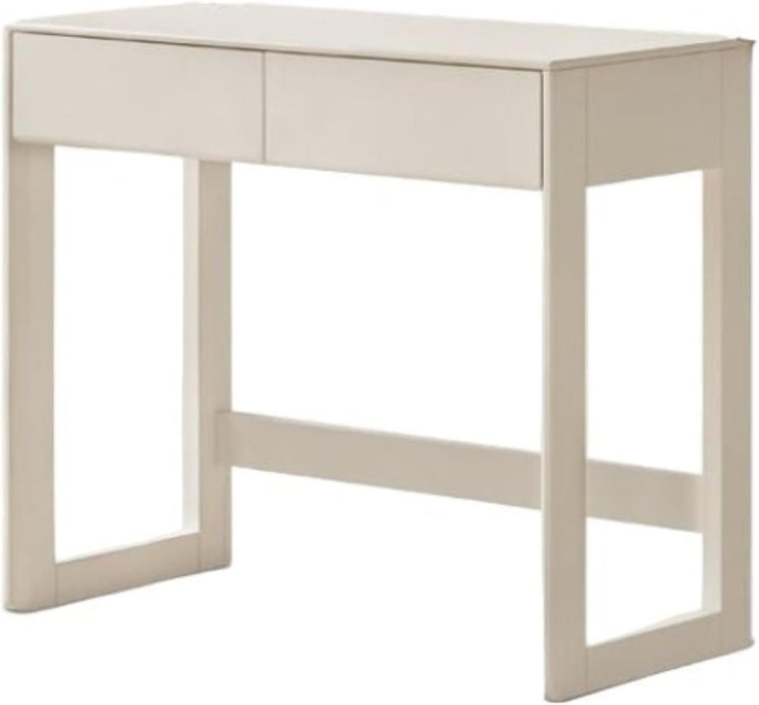 GVAwood Solid Rubberwood White Cream Wind Vanity Table 31.5х15.7х29.6 inch / 80х40х75.2 cm/Cream White Color/Makeup Table