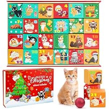 Cat Advent Calendar 2025, 24 Day Christmas Empty Advent Calendars to Fill, Reusable DIY Advent Calendar for Cats, Xmas Countdown Cat Gift Box for Cat Lovers, Fillable Kitten Toy, Pet Treat