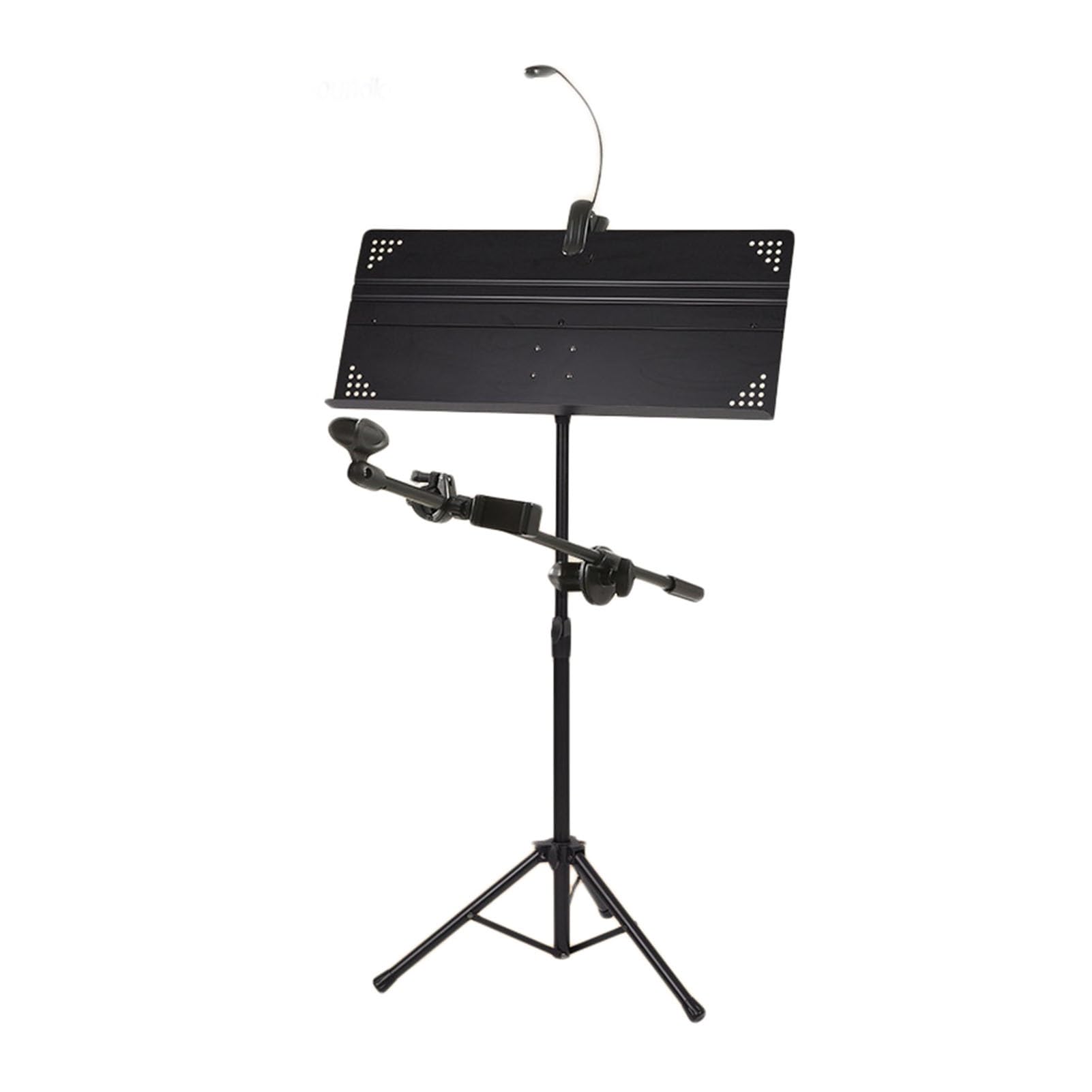 Tragbarer, faltbarer Notenständer, höhenverstellbar, für Instrumente, Spielen in Band und Chor, Schwarz (92 x 136 cm)