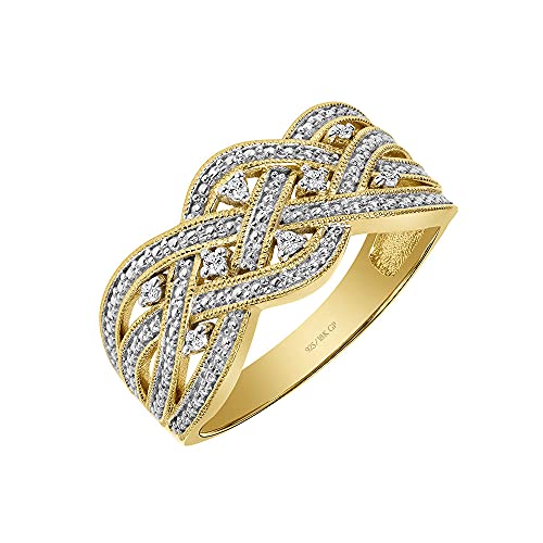 Brilliant Expressions Braided Diamond Ring 18K Vermeil