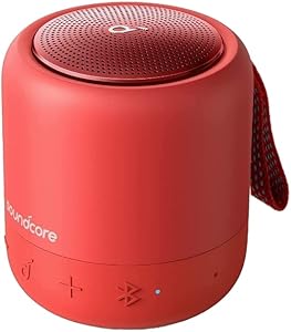 Anker Soundcore Mini 3 Bluetooth スピーカー IPX7防水 コンパクト イコライザー設定 BassUpテクノロジー PartyCast機能 15時間連続再生 USB-Cポート採用 お風呂 レッド