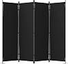 Room Divider, 4 Panel Folding Privacy Screen, 88 Portable Separating with 3 Metal Feet, Partition Room Dividers, Lightweight Freestanding Wall Divider Screen for Office Bedroom Hospital(Black)