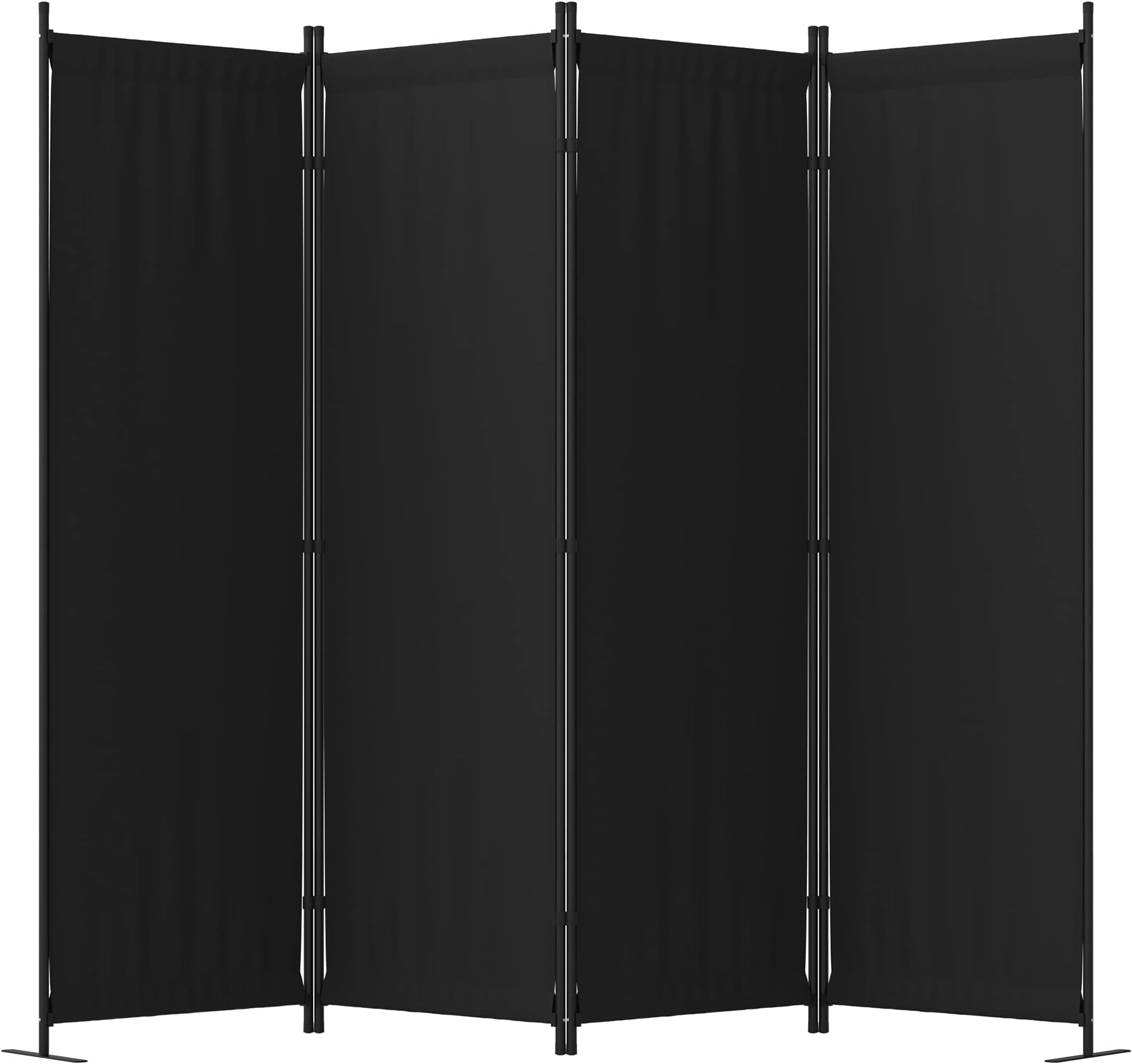Ecolinear 4 Panel Room Divider Folding Screen Home Office Dorm Indoor Decor Privacy Accents (Black)
