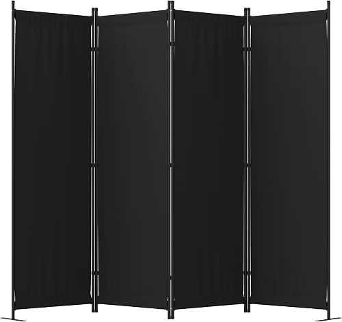 Room Divider, 4 Panel Folding Privacy Screen, 88” Portable Separating