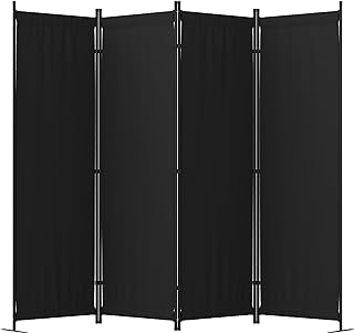 Room Divider, 4 Panel Folding Privacy Screen, 88" Portable Separating with 3 Metal Feet,
