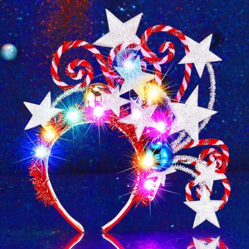Zoestar Star Light Up Hoofdband LED Kerstbal Hoofdbanden Snoep Riet Hoofddeksels Xmas Festival Kostuum Haaraccessoires Voor Vrouwen