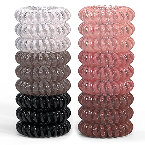 18 Pcs Spiral Hair Ties No Crease, Coil Hair Ties, Phone Cord Hair Ties, Hair Coils, Hair Ties for Women