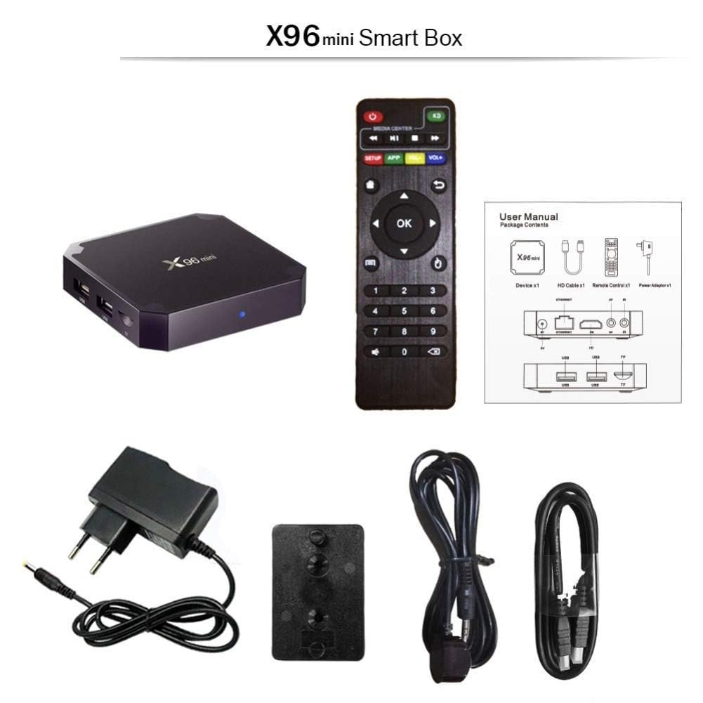 X96 Mini Smart TV Box 4 GB RAM i 64 GB ROM Box Android TV Box Media Player (Android 12.0) z pilotem i kablem HDMI, odtwarzacz multimedialny 4K Box TV
