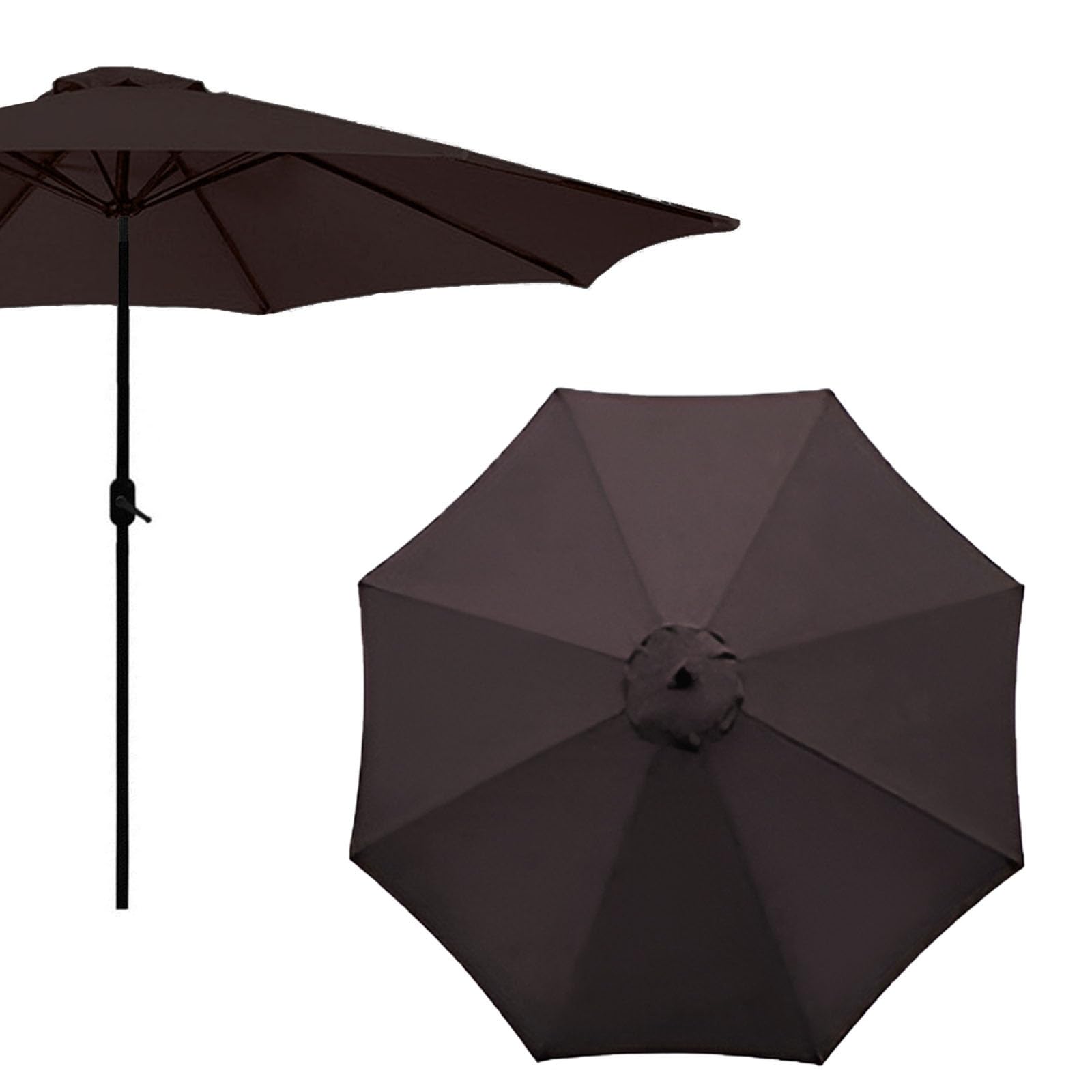 GZDXBF Replacement Umbrella Cloth - 200cm 230cm 250cm 270cm 300cm 350cm, Patio Replacement Canopy Top - 6/8 Ribs, Uv Protective And Water Resistant(Brown,8ribs-230cm(7.5ft))
