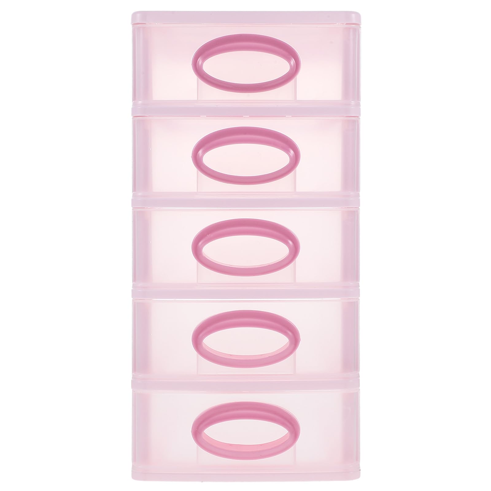 Ciieeo Organizzatore per Cassetti da Scrivania 5 Cassetti, Mobiletto in Plastica Pp Resistente, Porta Trucchi e Portadocumenti Multiuso per Ufficio e Cosmetici, Colore Rosa