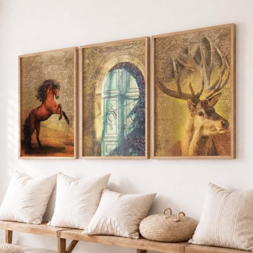 Image of Kotart Set of 3 Framed Painting for Wall Decoration Abstract Paintings Modern Art - Wall Painting for Living Room Bedroom - Paintings with Frame - Room Decor /Wall Decor - Set of 3 - D (Art 2, 19x25 inch)