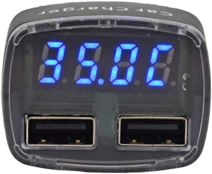 3.1A USB Car Charger with Voltage Current and Temperature Display Charging for Marine Truck Motorcycle Car etc