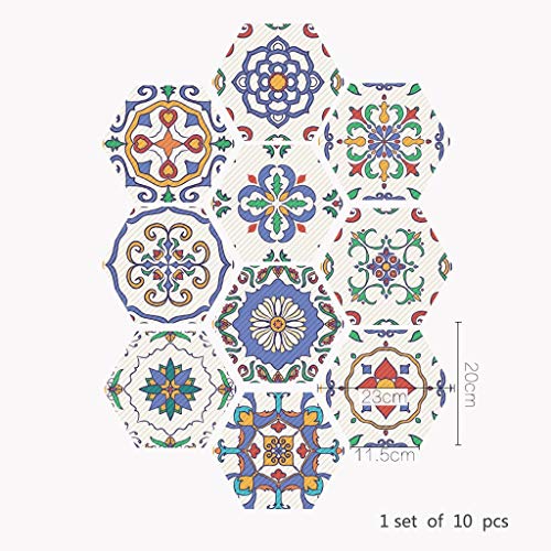 Gaoyunqin Hexagon Sticker Hexagonal Waterproof Vinyl Floor Wall Tiles Sticker Self-Adhesive Peel And Stick Backsplash Decals For Kitchen Bathroom Decor 7.87" X 9.05" (Color : 100Pcs) #TOP1