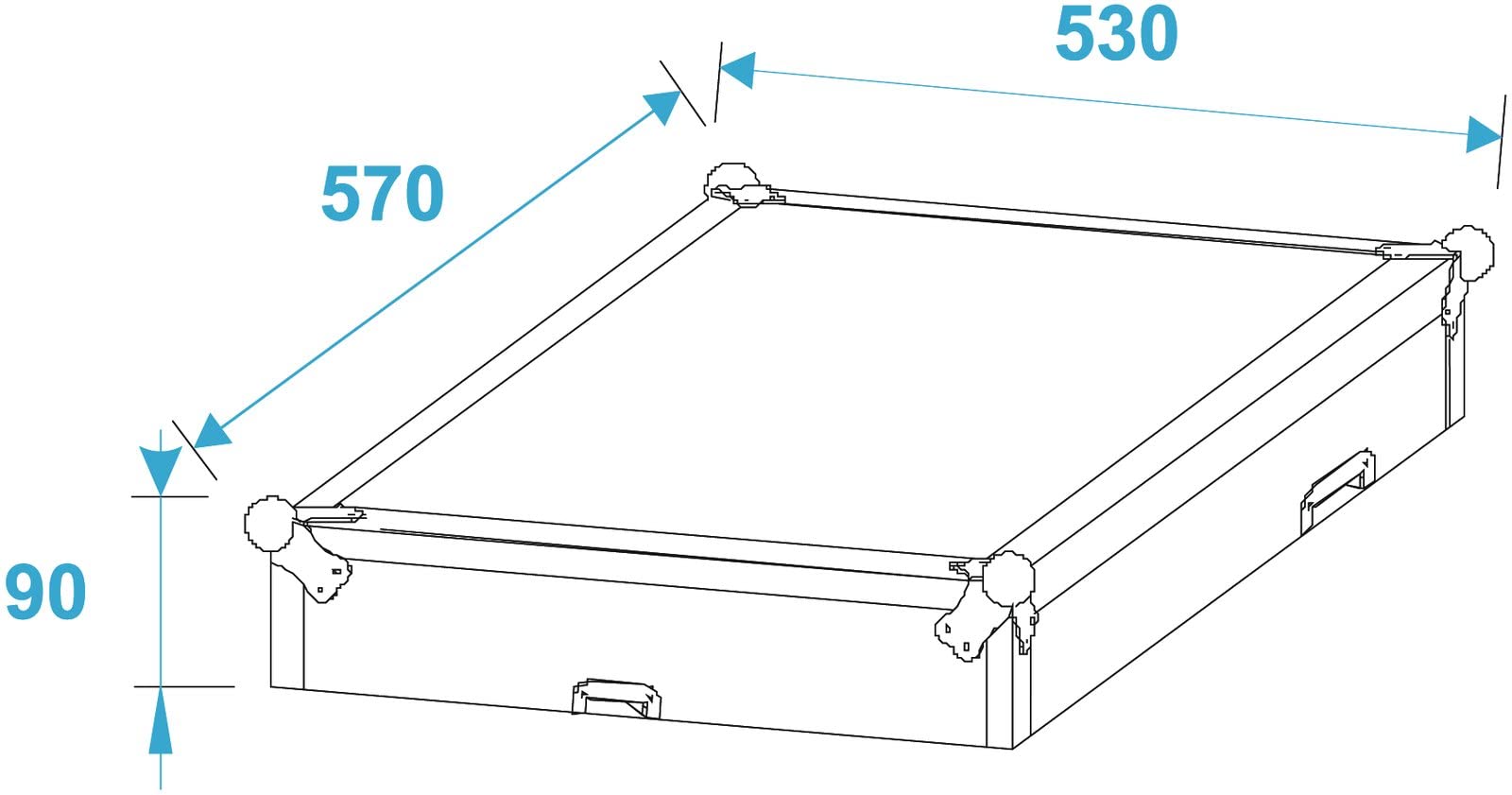 ROADINGER Spezial-Kombi-Case Profi, 4HE | Flightcase für 483-mm-Geräte (19")