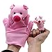 VANKER 2Pcs Cartoon Biologique Jouet Marionnette de Doigt Peluche Modèle Cochon Grand + Petit