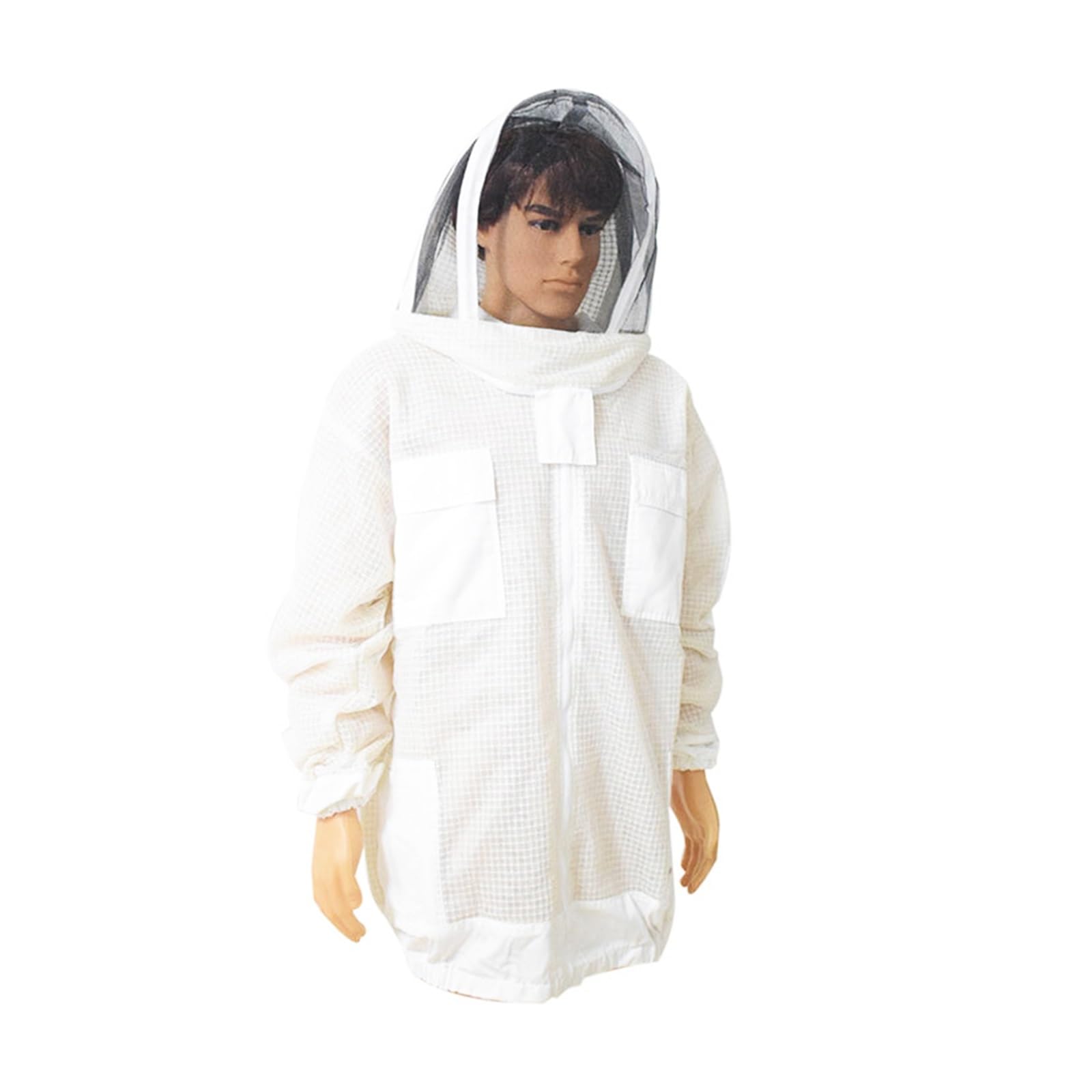 Beekeeping Jacket Anti-Bee Suit Air-Through Protective Clothing Honeybee Suit with Removable Hat(XL)