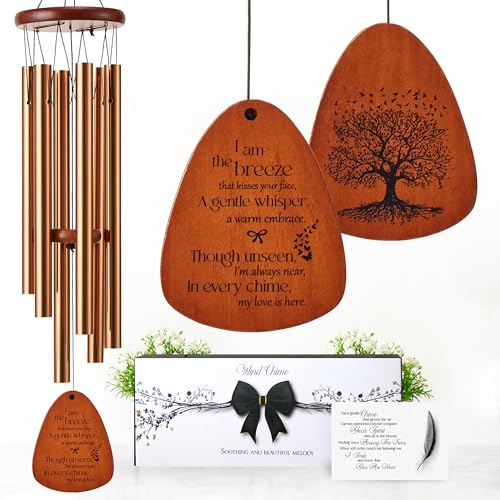 Image of 32 Inch Memorial Wind Chimes Outdoor, Sympathy Gifts for Loss of Loved One, Memorial Gifts for Loss of Mom, Sympathy Wind Chimes for Mother, Father, Brother, Sister