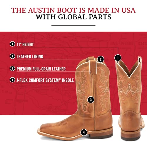 Justin Men's Austin II 11" tall Bent Rail Western Boot3